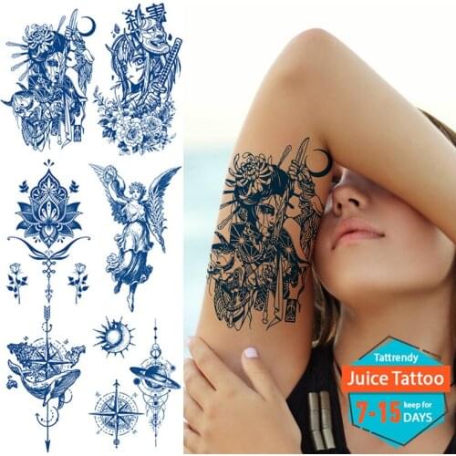 Fake tattoo juice ink long lasting body art painting waterproof temporary tattoo sticker sexy for women men beauty arm sleeve