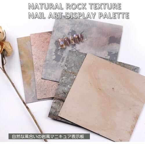 TSZS 1Pcs/Lot Square Natural Stone Pattern False Nail Art Plate Tips Practice Display Showing Stand Board Palette Nail Art