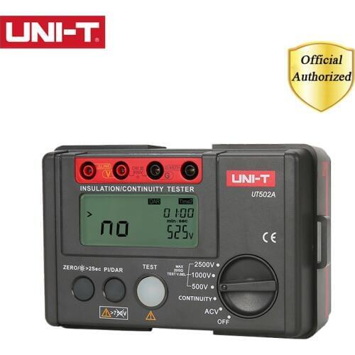 UNI-T UT502A 2500V Digital Insulation Resistance Meter Tester Megohmmeter High Voltage / Overload Indicator LCD Backlight