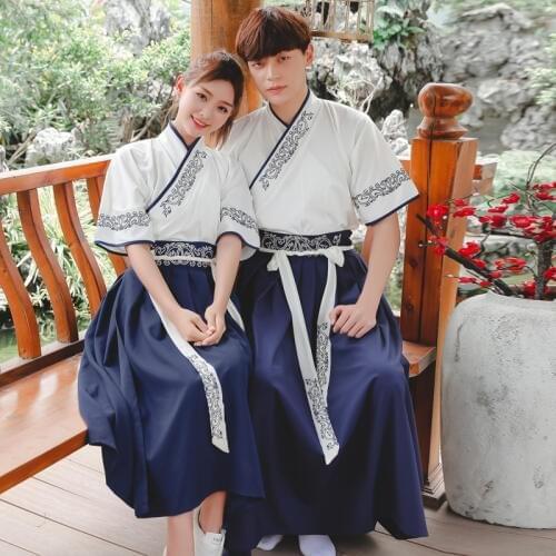 Hanfu Chinese wedding dress qipao short sleeve chinese dress hanfu men chinese top embroidery China shirt hanfu skirt