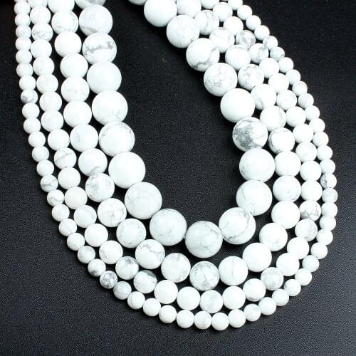 Natural stone classic white turquoise round beads loose beads men and women jewelry making DIY necklace bracelet jewelry accesso