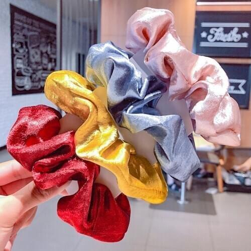 Korean Shiny Scrunchies Hair Rope Women Elastic Hair bands Fashion Rubber Band Bracelet Accessories For Girls Tie Hair Headdress