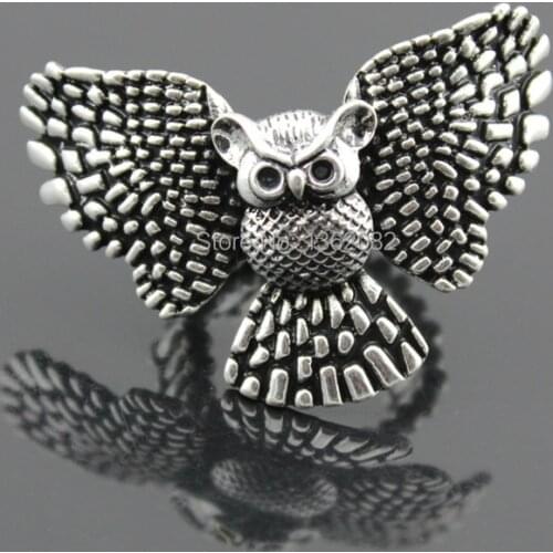 COOL Men Womens Gothic Owl Rings Vintage Silver Bat man Finger Ring For Party Gift MR65