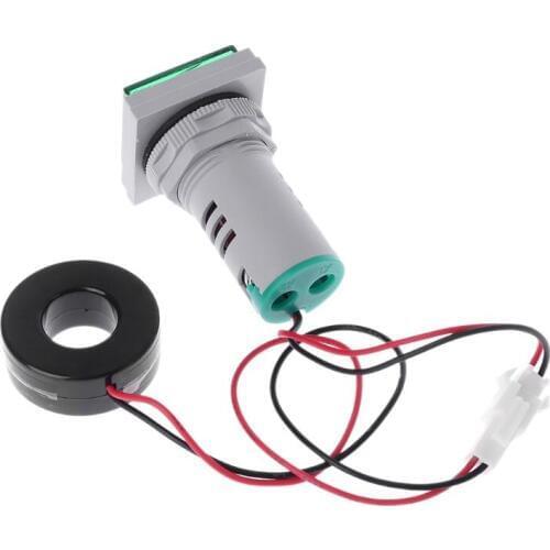 Square LED Digital Dual Display Voltmeter & Ammeter Voltage Gauge Current Meter AC 60-500V 0-100A