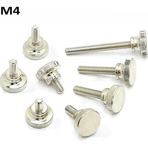M4 Knurling Head Knurled Thumb Screw Carbon Steel Hand Tighten Curtain Wall Glass Lock Screws
