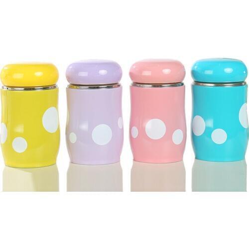 Bpa Free Mini 260ml Insulated Creative Portable Thermos Cups Cartoon Mushroom Vacuum Flasks Babys' Thermos Water Bottle