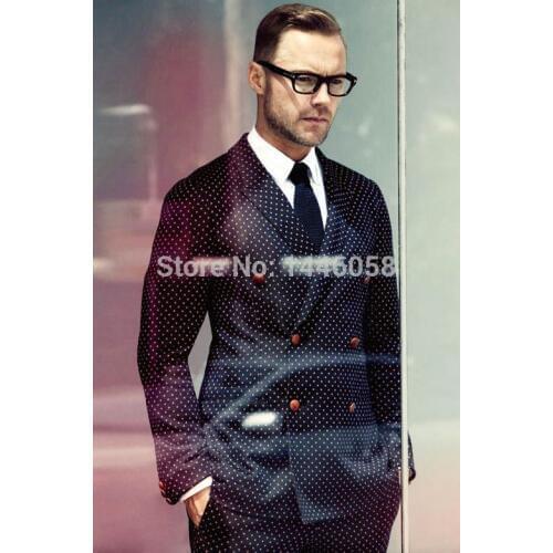 2017 New Arrival Mens Suits Groomsmen Double Breasted Groom Tuxedos Wedding Best Man Suit Prom Tuxedo For Men (Jacket+Pants+Tie)