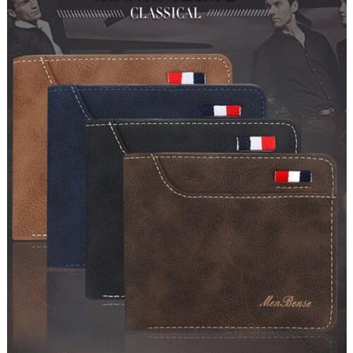 New style mens wallet fashion casual multi-card mens wallet wallet short paragraph PU Multifunction tri-fold wallet
