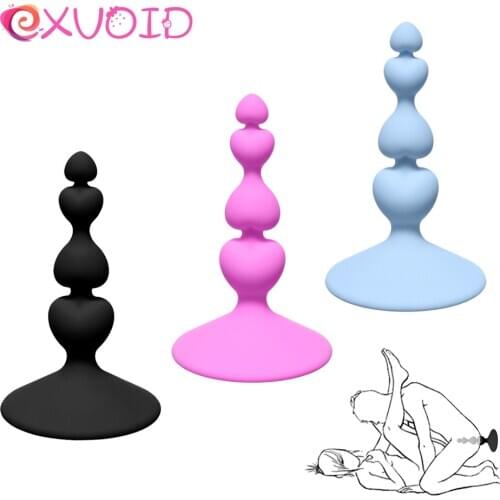 EXVOID Vagina Open Silicone Anal Plug Anus Dilator Sex Toys for Men Women G Spot Massager Anal Beads Butt Plug for Beginner