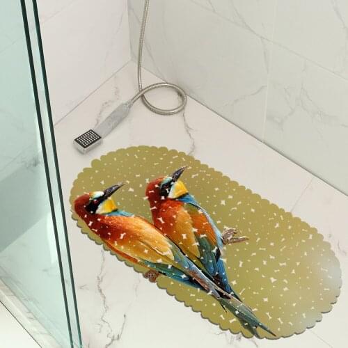 Modern Bath Mats Printed PVC Non Slip Bathroom Floor Mat Toilet Washroom Shower Rug Bathroom Carpet