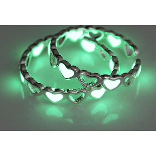 Luminous Ring Korean Love Ring Glowing Dark Colorful Ring Female Mens Cute Fashion Jewelry Gift Rings For Women
