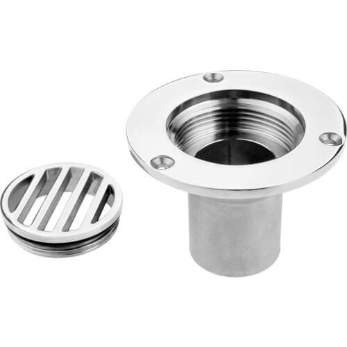 Yacht Stainless Steel 1-1/2 Inch 38mm Pipe Boat Deck Drain Floor Deck Drainage Fittings For Boat Rowing Boats Accessories Marine
