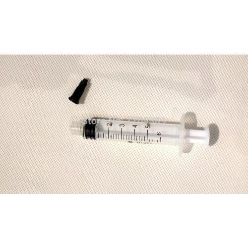 Pack of 100 x 5ml Luer lock Industrial Syringes W/ black tip cap