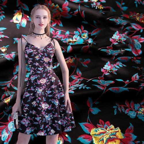 145cm width European style imported Metallic Jacquard Brocade Fabric,3D jacquard yarn dyed fabric for Women Coat Dress Skirt