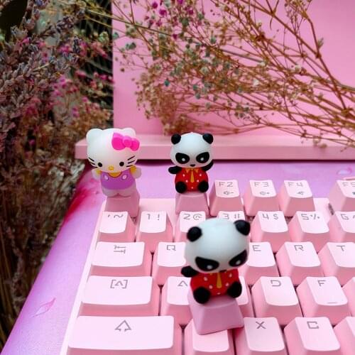 1PC Panda PBT Keycap Mechanical Keyboard Cute Personality Cartoon Anime Cute Gift R4 Customization Kawaii Keycaps ESC Key Caps