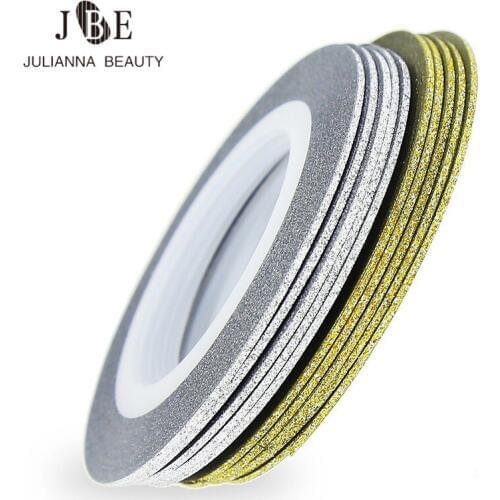 30 Rolls Of Laser Gold Silver Glitter Striping Tape Line Nail Art Tips Decals Beauty Transfer Foil Stickers For Nails Decal 1mm