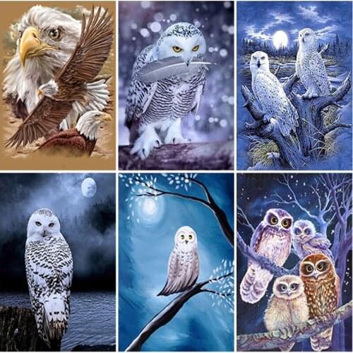 DIY 5D Diamond Painting Owl Full Square Drill Animal Diamond Embroidery Cross Stitch Mosaic Resin Crafts Kit Wall Art Home Decor