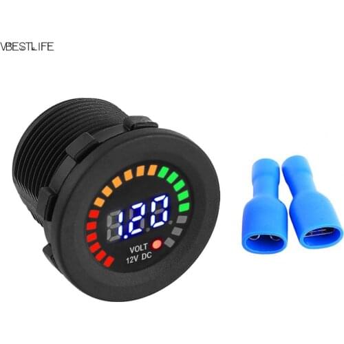 DC 12 V Motorcycle Car LED Digital Display Voltmeter Waterproof Volt Meter Voltage Gauge Voltage Tester Meter voltage detector
