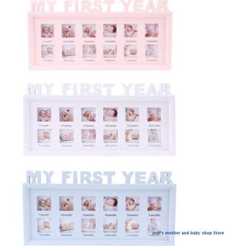 67JC Creative DIY 0-12 Month Baby "MY FIRST YEAR" Pictures Display Plastic Photo Frame Souvenirs Commemorate Kids Growing Memory