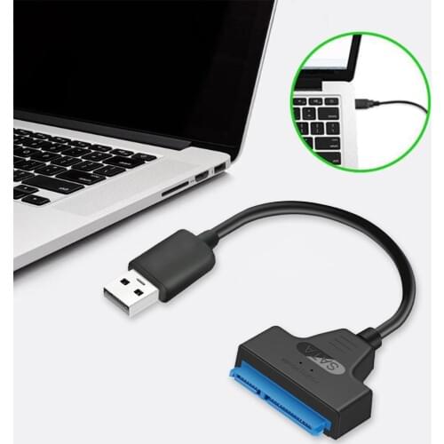 USB 2.0 to SATA 22pin Adapter Converter Cable for 2.5in HDD SSD Hard Drives Hard Disk Drives for Solid Disk Drive