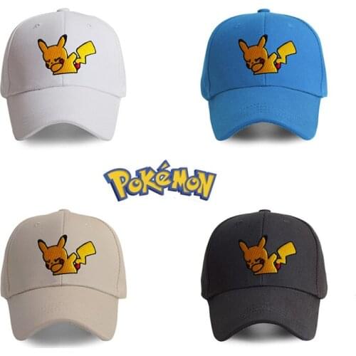 Pokemon Pikachu Student Embroidered Baseball Cap Adult Cartoon Anime Hip Hop Rap Cap Fashion Outdoor Sun Hat Birthday Gift