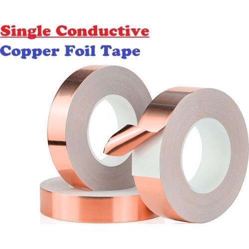 30M/Roll Width 5~50MM Single Conductive Adhesive Tape EMI Shielding Copper Foil Tape Heat Insulation Shield Copper Strip T0.05
