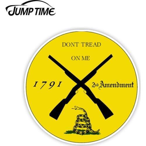 JumpTime 13cm x13cm Don't Tread on Me 2nd Amendment 1791 Gun Rights Decal Sticker Molon Labe Military Waterproof Car Accessories