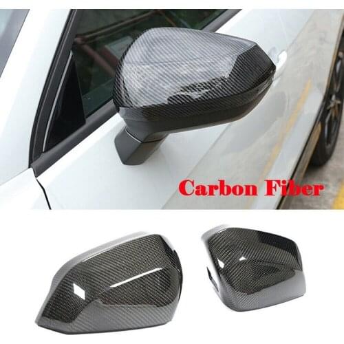 Carbon Fiber Side Mirror Cover Cap Fit For Audi Q2 Q3 19-UP Replace Style W/O Lane Assist