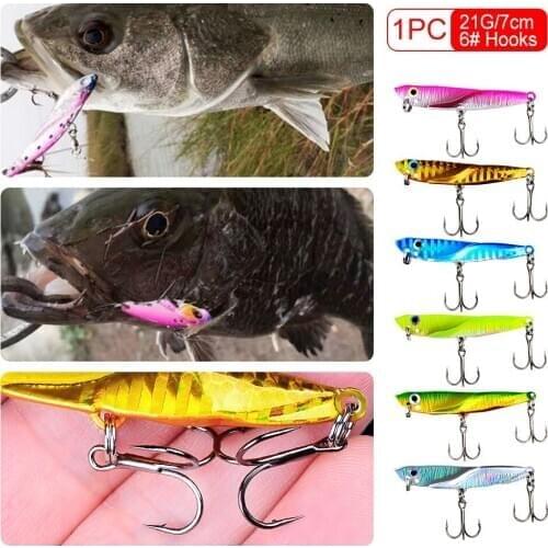 Metal VIB Lure 7cm 21g Long Shot Sink Iron Fishing Lead Bait 6 Colors Optional