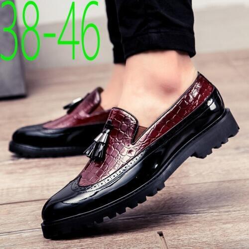 Fashion Men Casual Shoes Leather Loafers Office Formal Shoes Men Slip on Moccasins Comfort Soft Driving Shoes Male Big Size 46