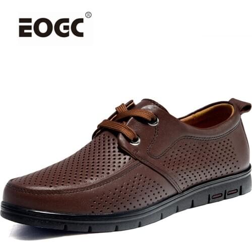Natural Leather Shoes Men High Quality Comfortable Spring Autumn Men Shoes Soft Outdoor Male Flats Platform Driving Shoes Men