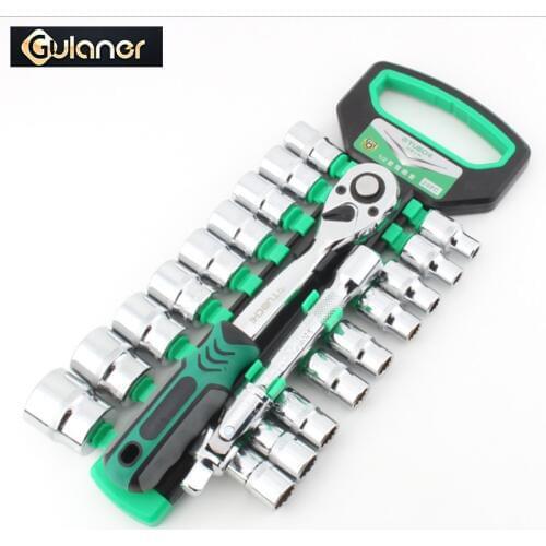 1/4" 3/8" 1/2" Ratchet Socket Wrench Set Quick Release Reversible Drive Sockets Set for Car Repair Tool Set with Hanging Rack