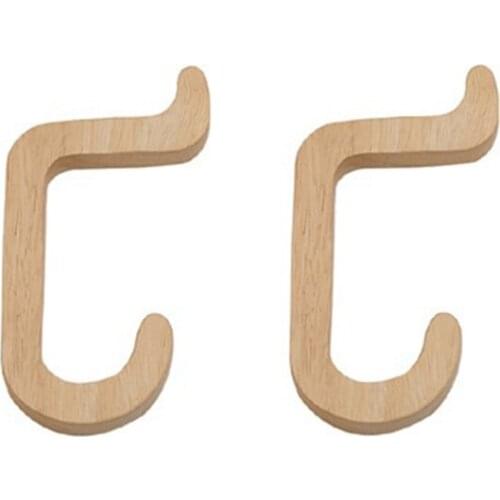 2 Pieces Wall Hooks, Oak Wall Hooks, Wooden Coat Rack Hangers, For Coat Hooks / Bathroom Kitchen
