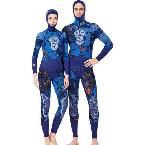 3mm SCR neoprene Blue Wetsuit Jumpsuit and Jacket Set Freediving spearfishing Diving suit snorkel Super Elastic surfing wetsuit