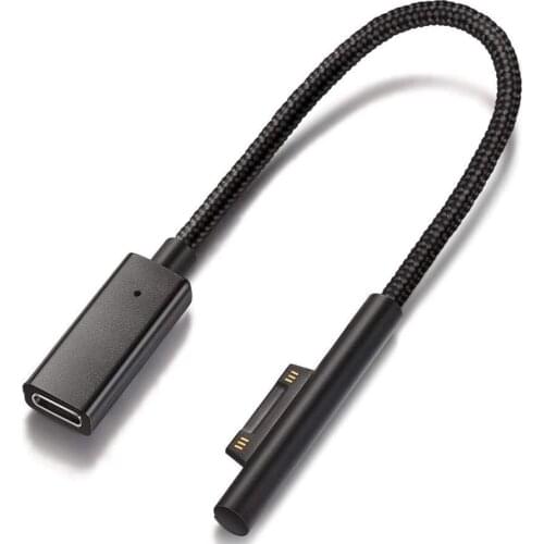 Nylon Braided for Surface Connect to USB-C Charging Cable for Surface Pro7 Go2 Pro6 5/4/3 Surface Laptop Book