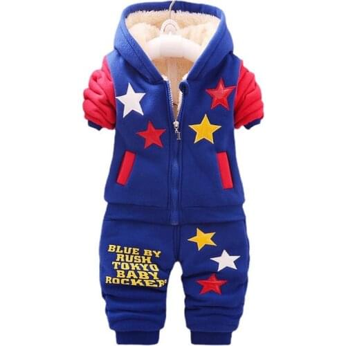 New Winter Fashion Baby Girls Cotton Clothes Children Boys Hooded Jacket Pants 2Pcs/Sets Kids Sportswear Toddler Thicken Costume