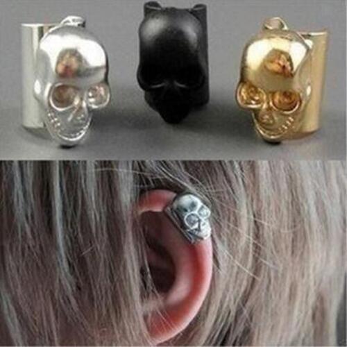 New style punk skull earrings ear bone folder for women man fashion jewelry wholesale