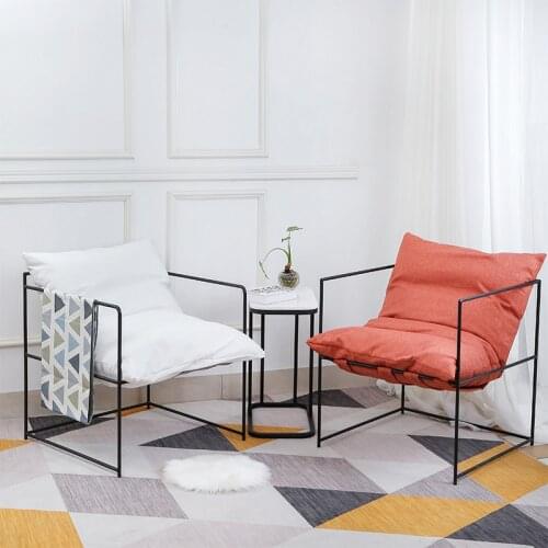 New Nordic Iron Art Dining Chair Household Modern Simple Ins Industrial Sofa Chair Leisure Backrest Chair Living Room Furniture