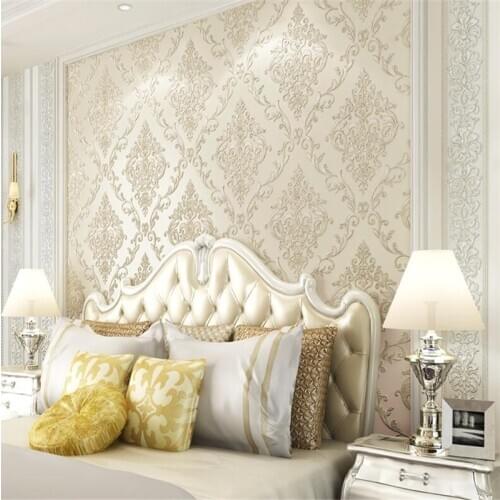 Wellyu European - style vertical stripes AB version of the three - dimensional living room bedroom background wallpaper