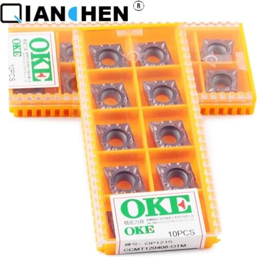 OKE 10pcs/lot High Precision High Performance High Strength CNC CCMT120408-OTM OP1215 Industry Carbide Inserts Hard Alloy