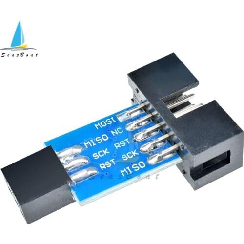 1pcs 10 Pin to 6 Pin Adapter Board for AVRISP MKII USBASP STK500 High Quality