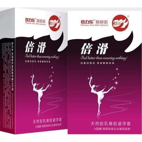 Beilile 10pcs Super Lubricating Condom Penis Sleeve Male Condom Sex Products for Sale Condom Smooth Lubricant Cockring