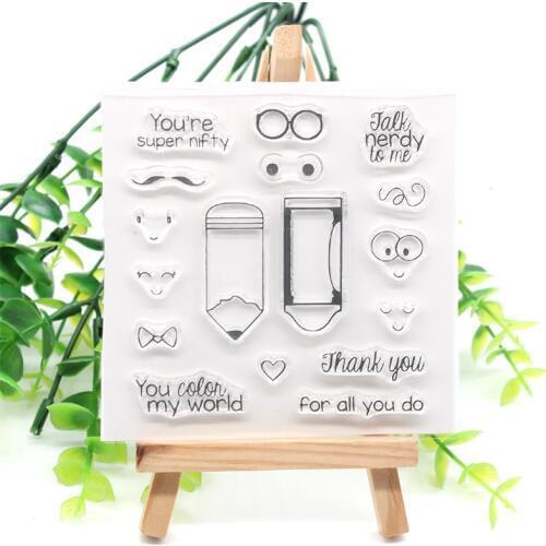 Pencil Transparent Clear Silicone Stamps for DIY Scrapbooking/Card Making/Kids Crafts Fun Decoration Supplies