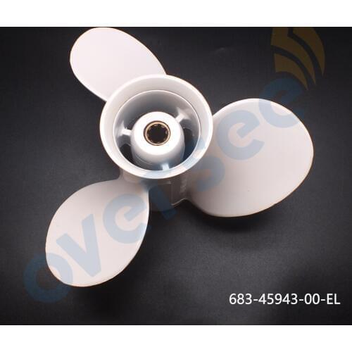 OVERSEE Aluminum Propeller size 9-1/4x10-1/2 For Yamaha Outboard Motor 9.9HP 15HP 683-45943-00