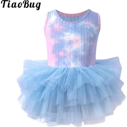 Ballerina Fairy Prom Party Costume Kids Flower Dress Girls Dance Wear Gymnastic Ballet Leotard Tutu Dress