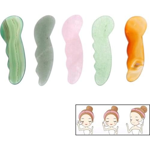 1Pcs Jade Face Guasha Board Natural Stone Scraper Chinese Gua Sha Tools For Face Neck Back Body Acupuncture Pressure Therapy