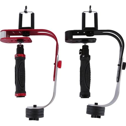 Black Red Handheld Video Stabilizer Camera Steadicam Stabilizer for Canon Nikon Sony Gopro Hero Phone DSLR DV With Phone holder
