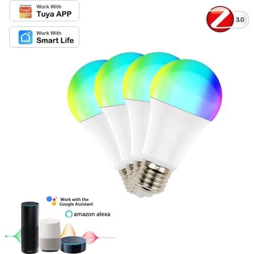 Zigbee 3.0 Tuya Home Smart LED Bulb RGB Dimmable 10W E27 Bulb Compatible With Alexa Google Home Smart Bulb