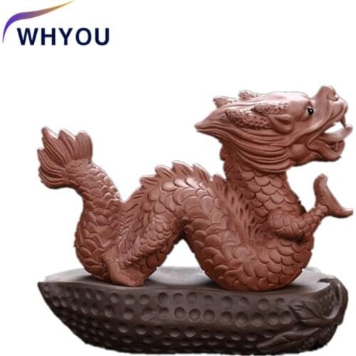 NEWYEARNEW Purple Clay Mascot Dragon Tea Pet Accessories Handicraft Decoration Business Gift Home Furnishing Articles