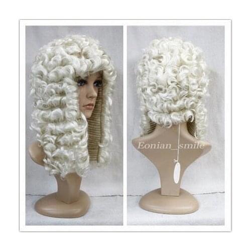 Zhaoxia++01595@Q8++Pale Blonde Judge Barrister Court Wig Fancy Dress Costume Cosplay wig E-TLG007